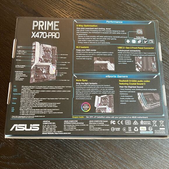 NWT ASUS Prime X470-PRO Motherboard - Picture 4 of 4